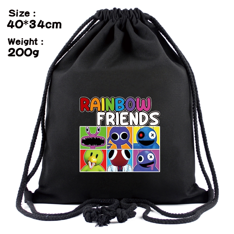 Rainbow friends Anime Coloring Book Drawstring Backpack 40X34cm 200g