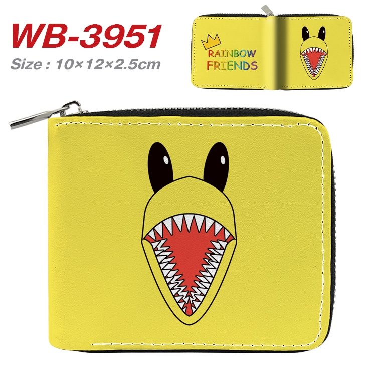 Rainbow friends Anime Full Color Short All Inclusive Zipper Wallet 10x12x2.5cm WB-3951A