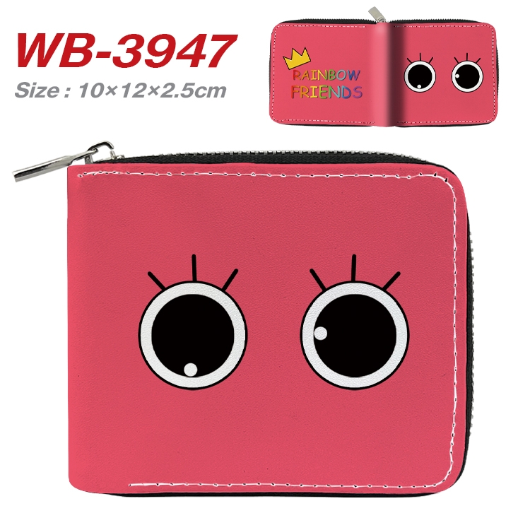 Rainbow friends Anime Full Color Short All Inclusive Zipper Wallet 10x12x2.5cm WB-3947A