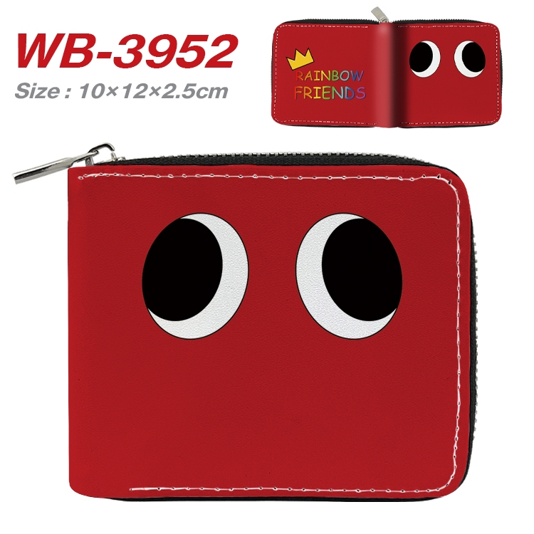 Rainbow friends Anime Full Color Short All Inclusive Zipper Wallet 10x12x2.5cm WB-3952A