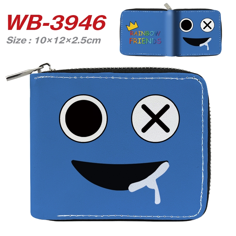 Rainbow friends Anime Full Color Short All Inclusive Zipper Wallet 10x12x2.5cm WB-3946A