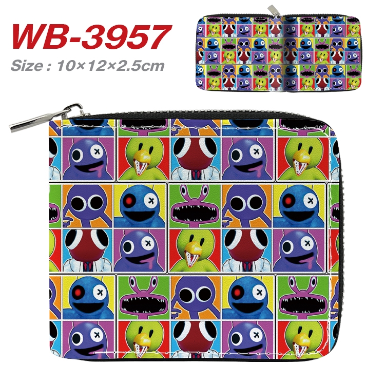 Rainbow friends Anime Full Color Short All Inclusive Zipper Wallet 10x12x2.5cm WB-3957A