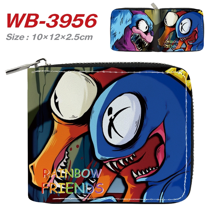 Rainbow friends Anime Full Color Short All Inclusive Zipper Wallet 10x12x2.5cm  WB-3956A