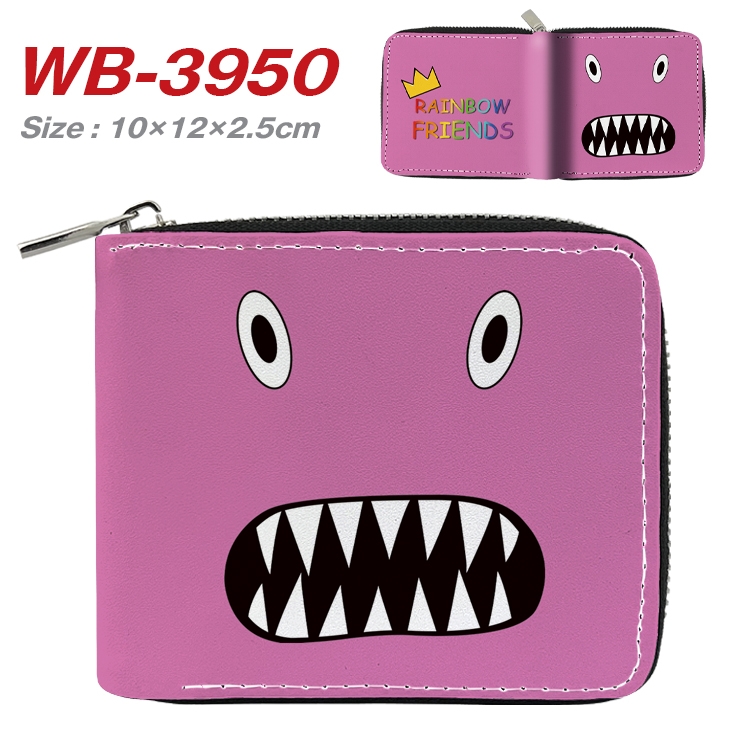 Rainbow friends Anime Full Color Short All Inclusive Zipper Wallet 10x12x2.5cm WB-3950A