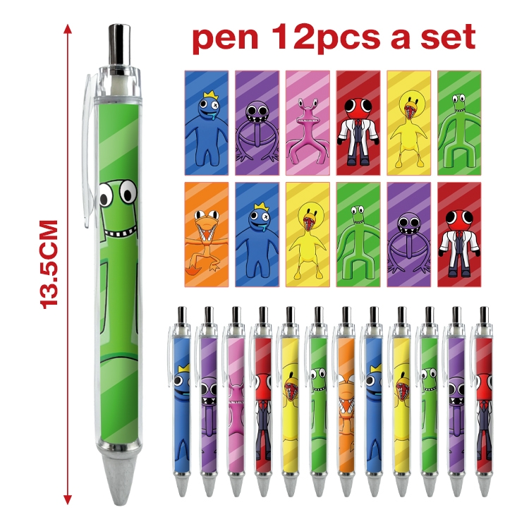 Rainbow friends anime peripheral student ballpoint pen a set of 12