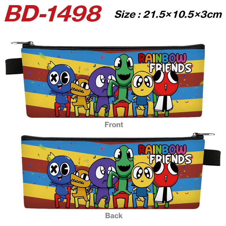 Rainbow friends Game PU leather zipper pencil case stationery box 21.5X10.5X3CM BD-1498