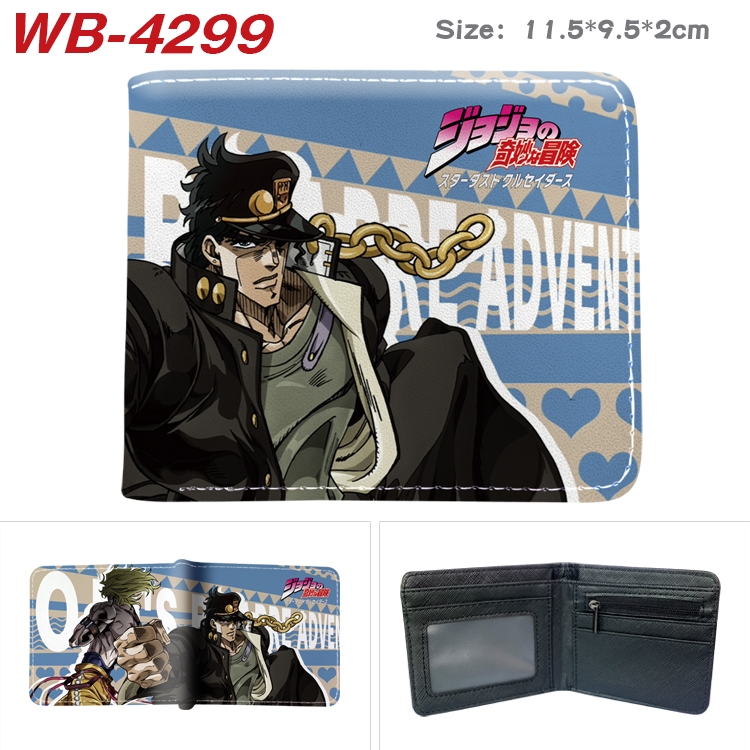 JoJos Bizarre Adventure Animation color PU leather folding wallet 11.5X9X2CM WB-4299A