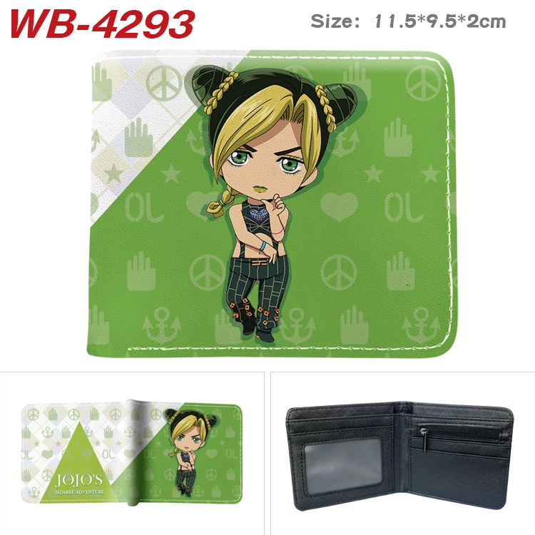 JoJos Bizarre Adventure Animation color PU leather folding wallet 11.5X9X2CM  WB-4293A