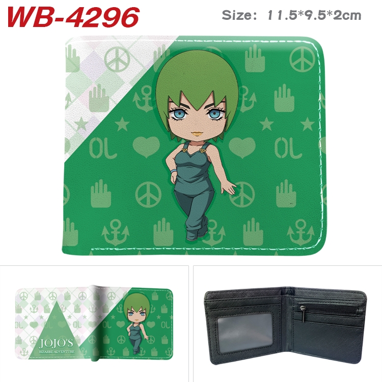 JoJos Bizarre Adventure Animation color PU leather folding wallet 11.5X9X2CM WB-4296A