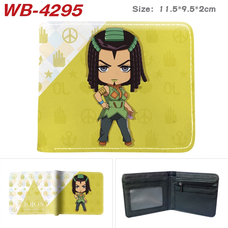 JoJos Bizarre Adventure Animation color PU leather folding wallet 11.5X9X2CM WB-4295A