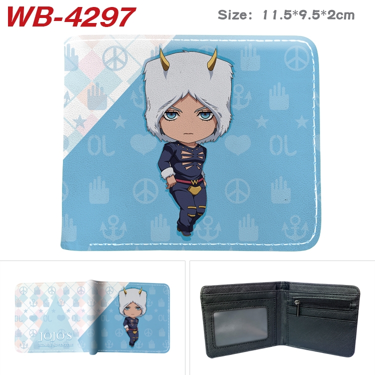 JoJos Bizarre Adventure Animation color PU leather folding wallet 11.5X9X2CM WB-4297A