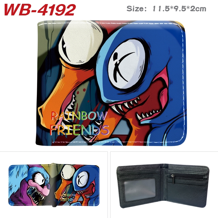 Rainbow friends Animation color PU leather folding wallet 11.5X9X2CM WB-4192A