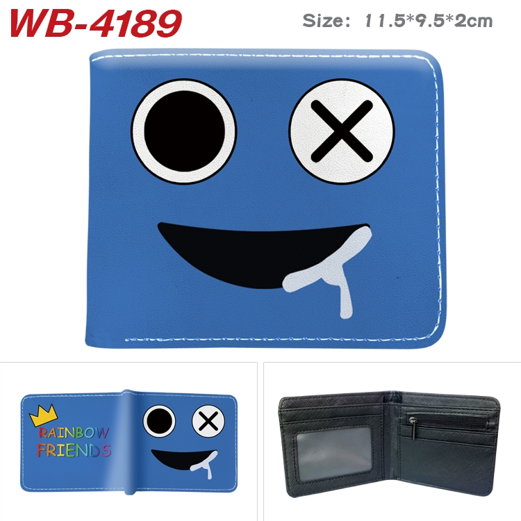 Rainbow friends Animation color PU leather folding wallet 11.5X9X2CM WB-4189A