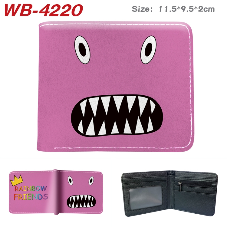 Rainbow friends Animation color PU leather folding wallet 11.5X9X2CM WB-4220A