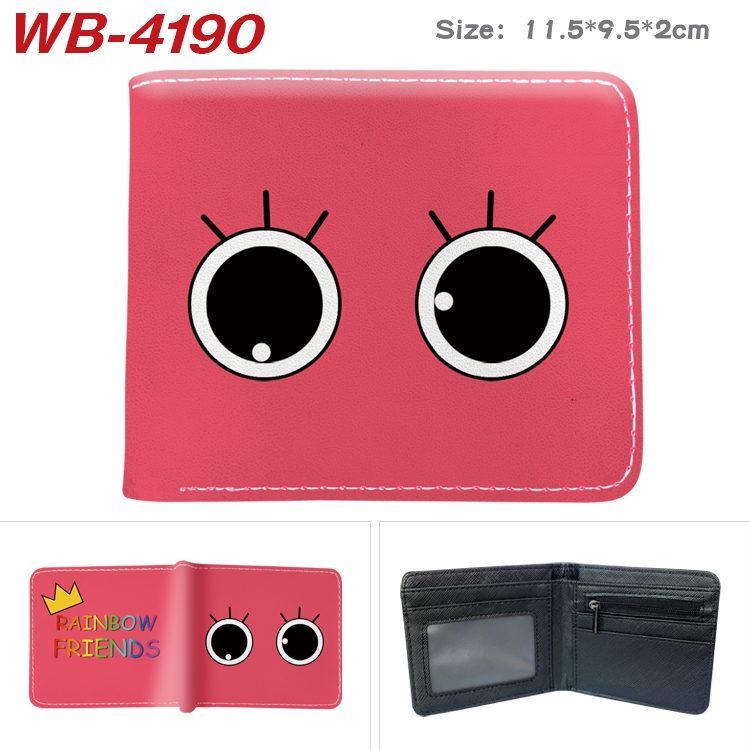 Rainbow friends Animation color PU leather folding wallet 11.5X9X2CM  WB-4190A