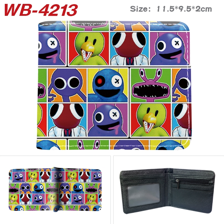 Rainbow friends Animation color PU leather folding wallet 11.5X9X2CM WB-4213A