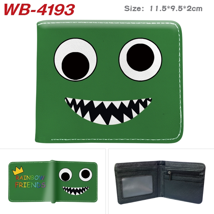 Rainbow friends Animation color PU leather folding wallet 11.5X9X2CM WB-4193A