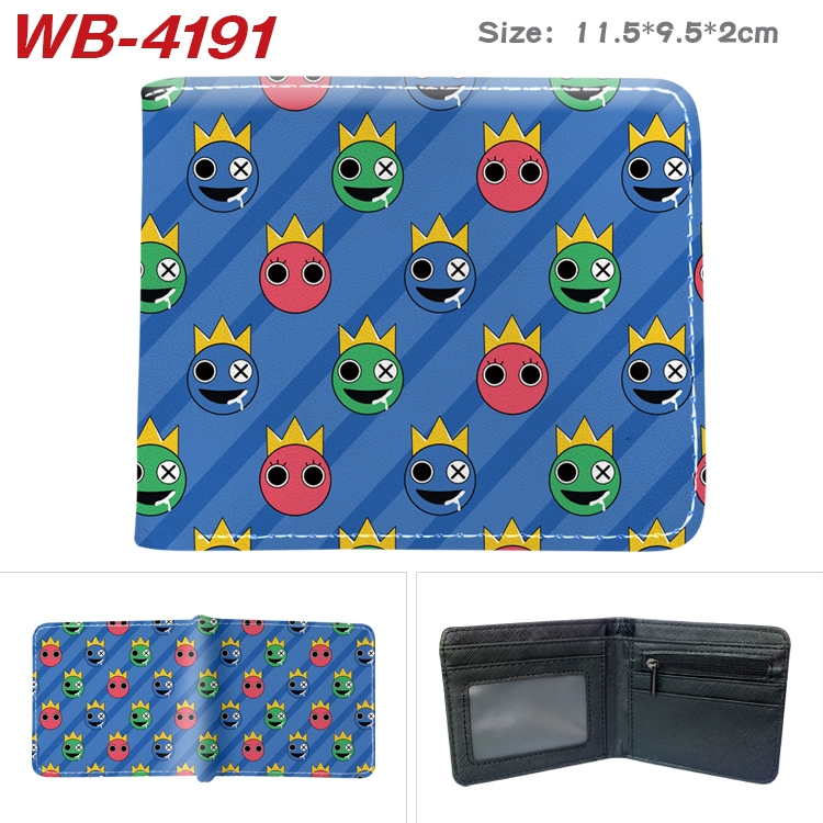 Rainbow friends Animation color PU leather folding wallet 11.5X9X2CM  WB-4191A