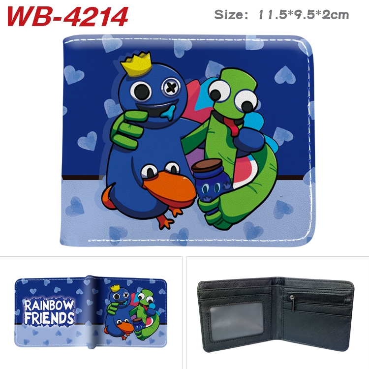 Rainbow friends Animation color PU leather folding wallet 11.5X9X2CM WB-4214A