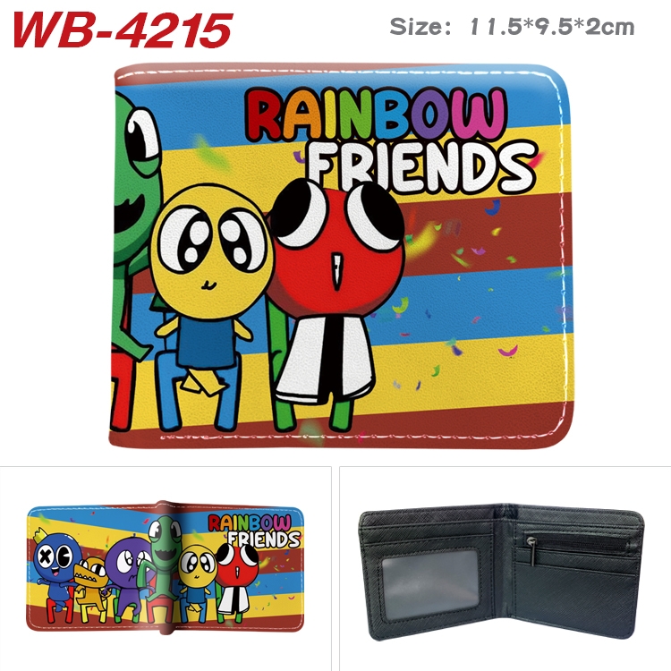 Rainbow friends Animation color PU leather folding wallet 11.5X9X2CM WB-4215A