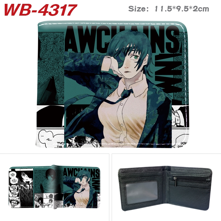 Chainsaw man Animation color PU leather folding wallet 11.5X9X2CM WB-4317A