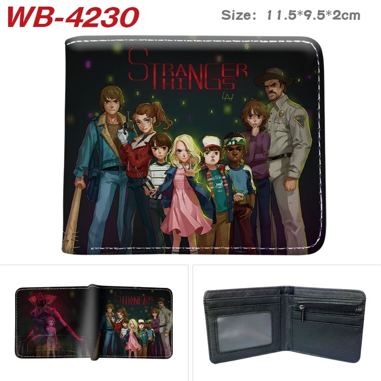 Stranger Things Animation color PU leather folding wallet 11.5X9X2CM WB-4230A