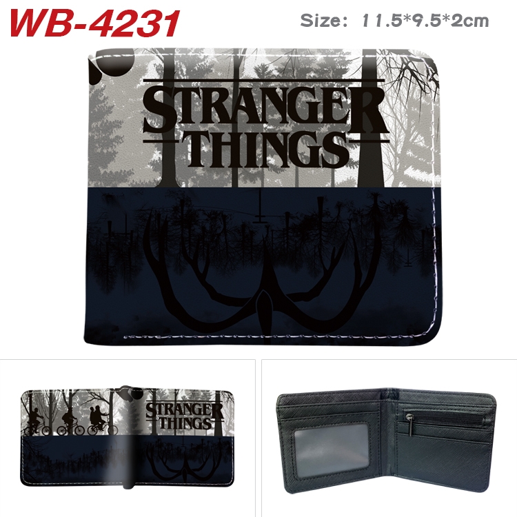 Stranger Things Animation color PU leather folding wallet 11.5X9X2CM WB-4231A