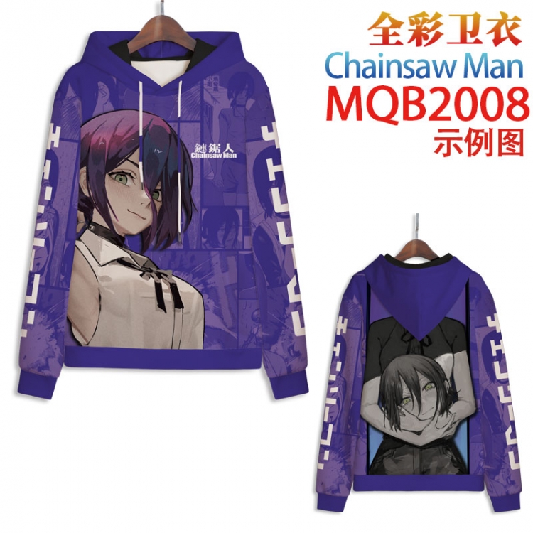 Chainsaw man Full color hooded sweatshirt without zipper pocket from XXS to 4XL MQB 2008