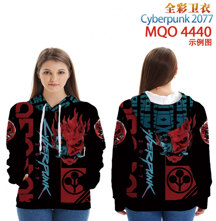 Cyberpunk Edgerunners Long Sleeve Hooded Full Color Patch Pocket Sweatshirt from XXS to 4XL MQO-4440