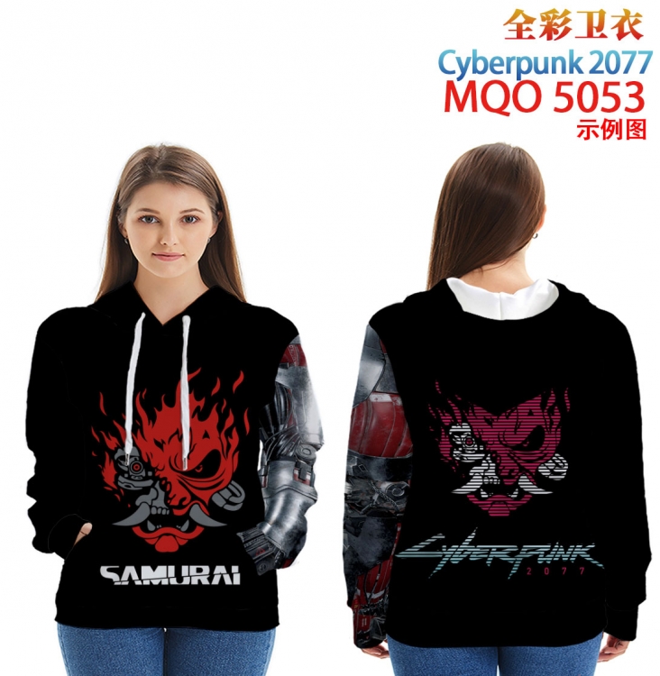 Cyberpunk Edgerunners Long Sleeve Hooded Full Color Patch Pocket Sweatshirt from XXS to 4XL MQO-5053