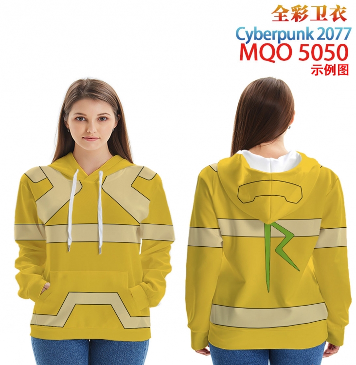 Cyberpunk Edgerunners Long Sleeve Hooded Full Color Patch Pocket Sweatshirt from XXS to 4XL MQO-5050