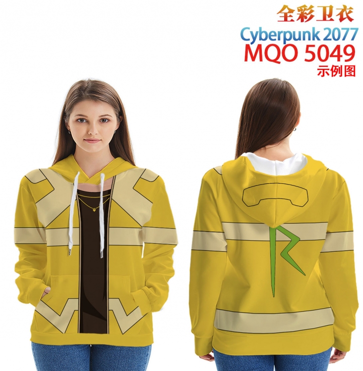 Cyberpunk Edgerunners Long Sleeve Hooded Full Color Patch Pocket Sweatshirt from XXS to 4XL MQO-5049