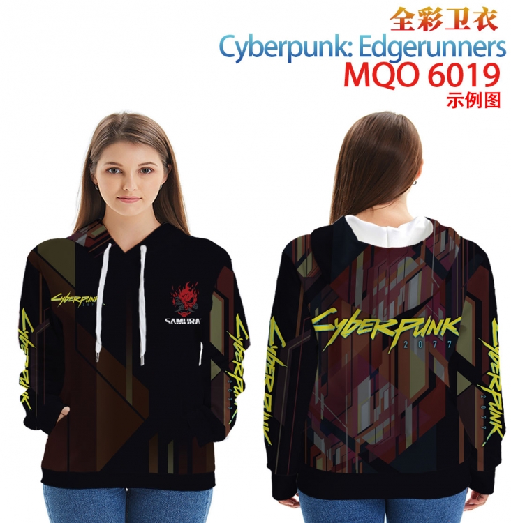 Cyberpunk Edgerunners Long Sleeve Hooded Full Color Patch Pocket Sweatshirt from XXS to 4XL MQO 6019