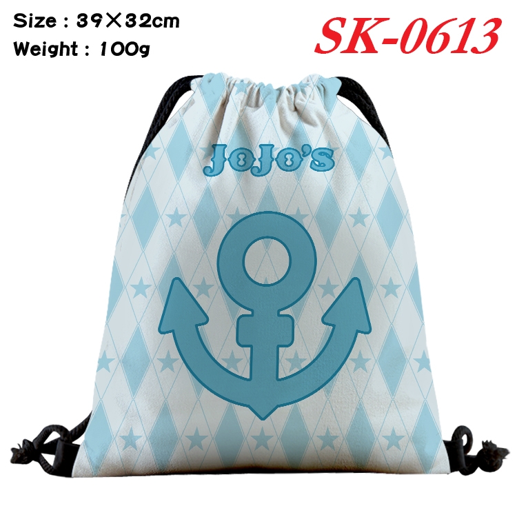 JoJos Bizarre Adventure cartoon Waterproof Nylon Full Color Drawstring Pocket 39x32cm SK-0613A