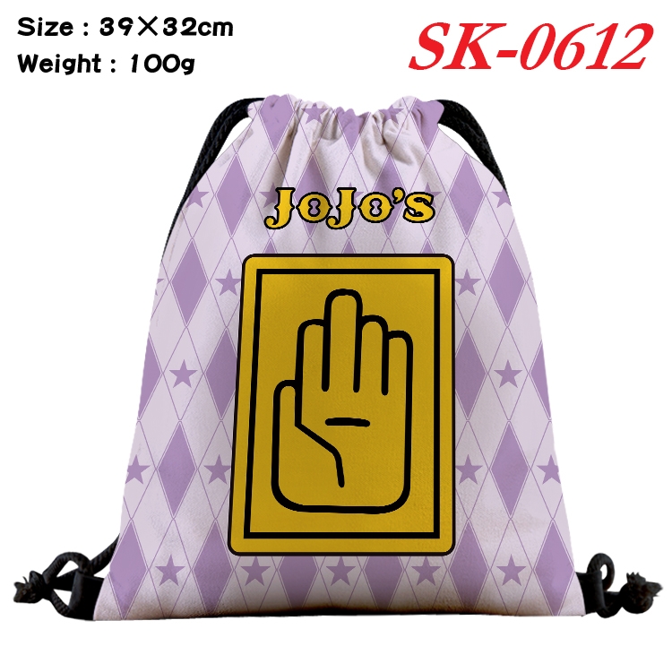 JoJos Bizarre Adventure cartoon Waterproof Nylon Full Color Drawstring Pocket 39x32cm SK-0612A