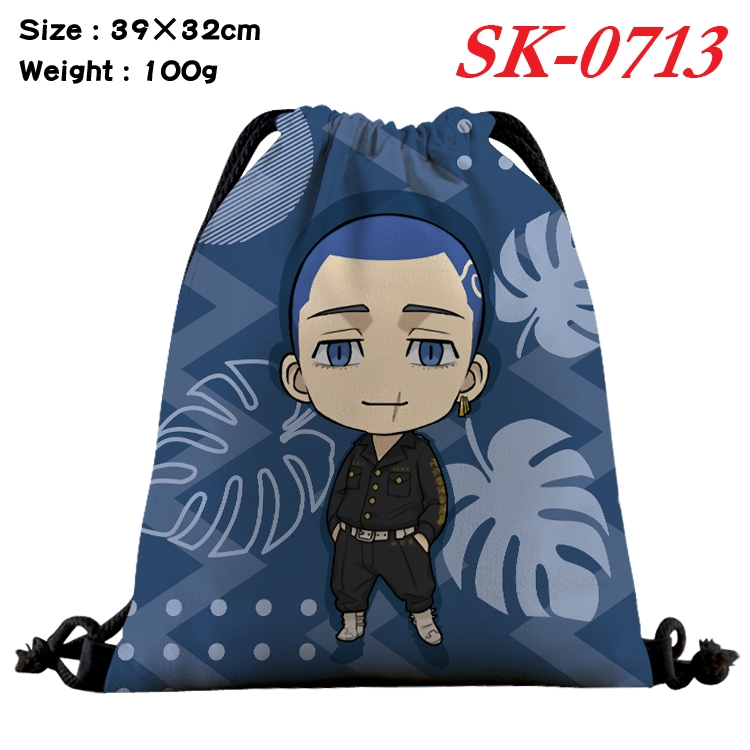 Tokyo Revengers cartoon Waterproof Nylon Full Color Drawstring Pocket 39x32cm SK-0713A