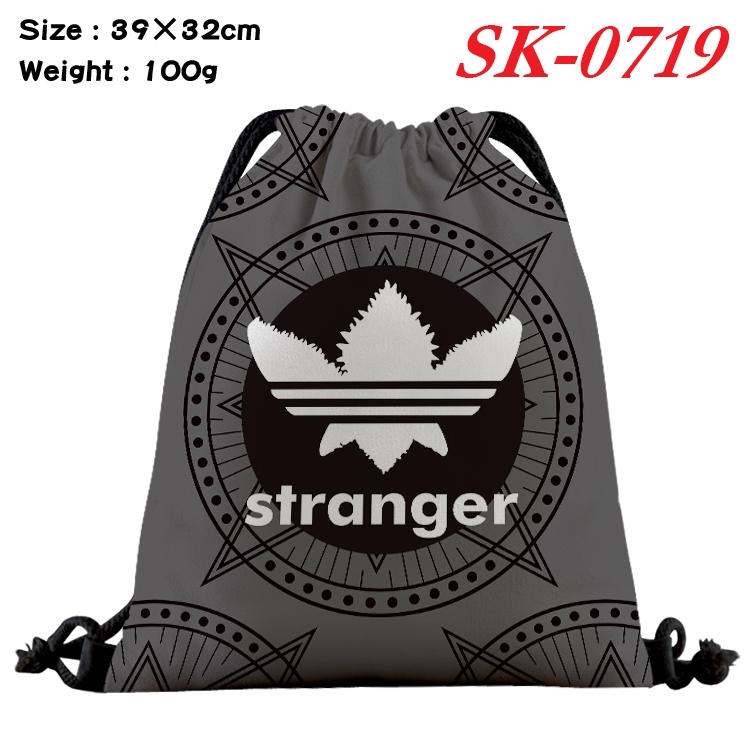 Stranger Things cartoon Waterproof Nylon Full Color Drawstring Pocket 39x32cm SK-0719A