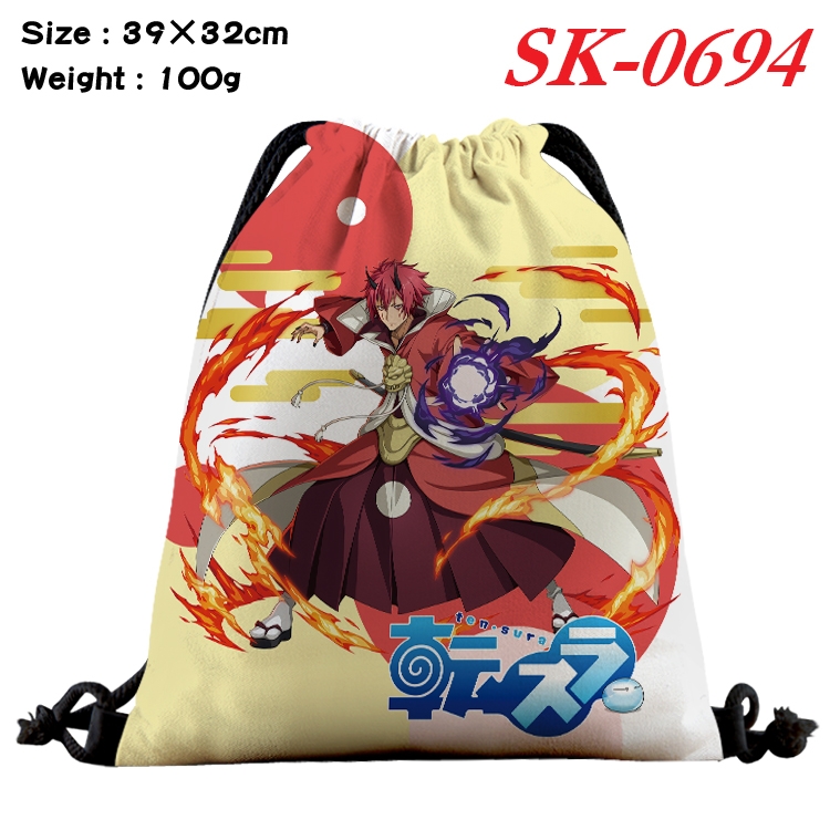 That Time I Got Slim cartoon Waterproof Nylon Full Color Drawstring Pocket 39x32cm SK-0694A