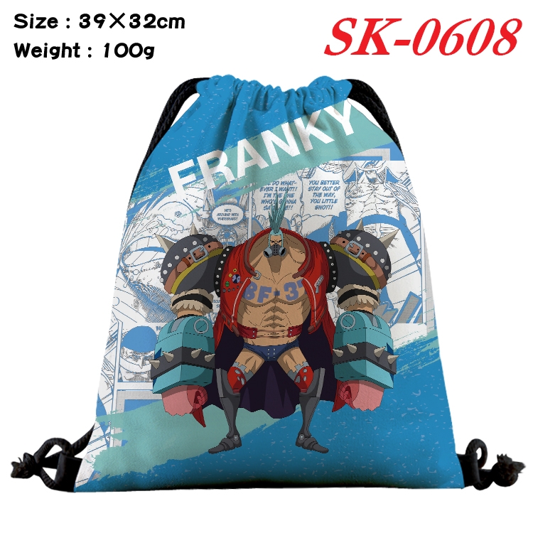 One Piece cartoon Waterproof Nylon Full Color Drawstring Pocket 39x32cm  SK-0608A