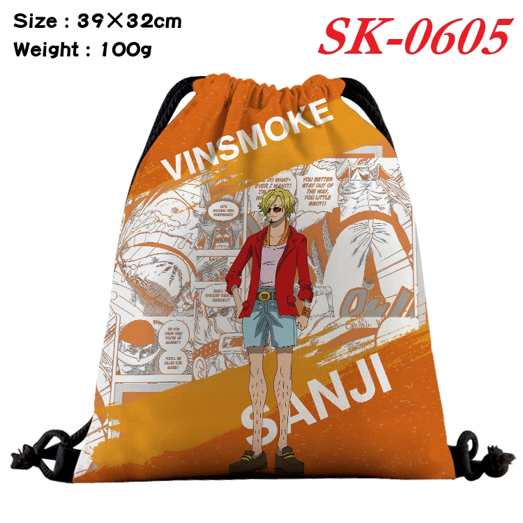 One Piece cartoon Waterproof Nylon Full Color Drawstring Pocket 39x32cm SK-0605A