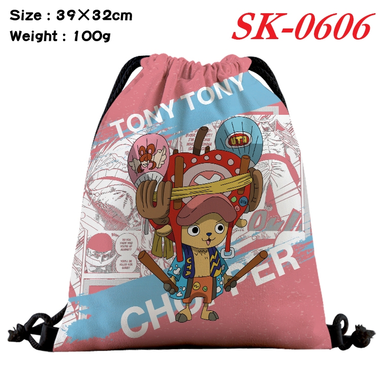 One Piece cartoon Waterproof Nylon Full Color Drawstring Pocket 39x32cm SK-0606A