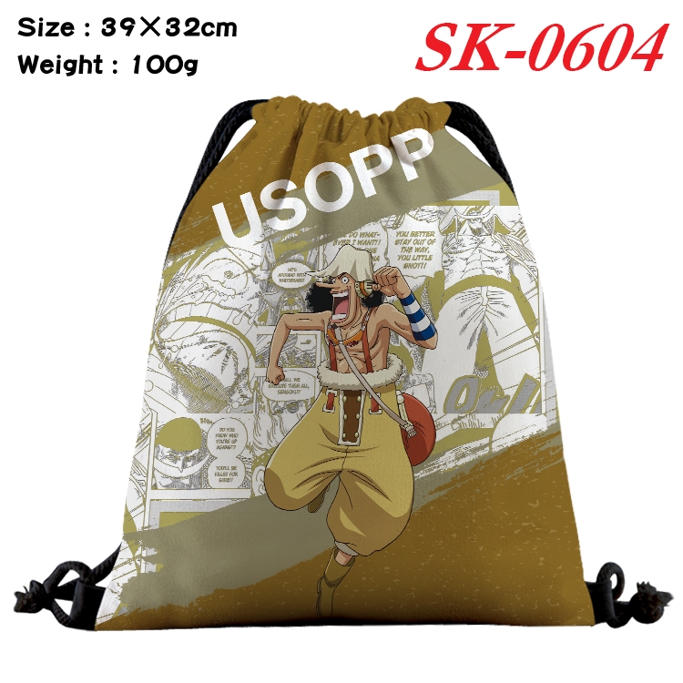 One Piece cartoon Waterproof Nylon Full Color Drawstring Pocket 39x32cm SK-0604A