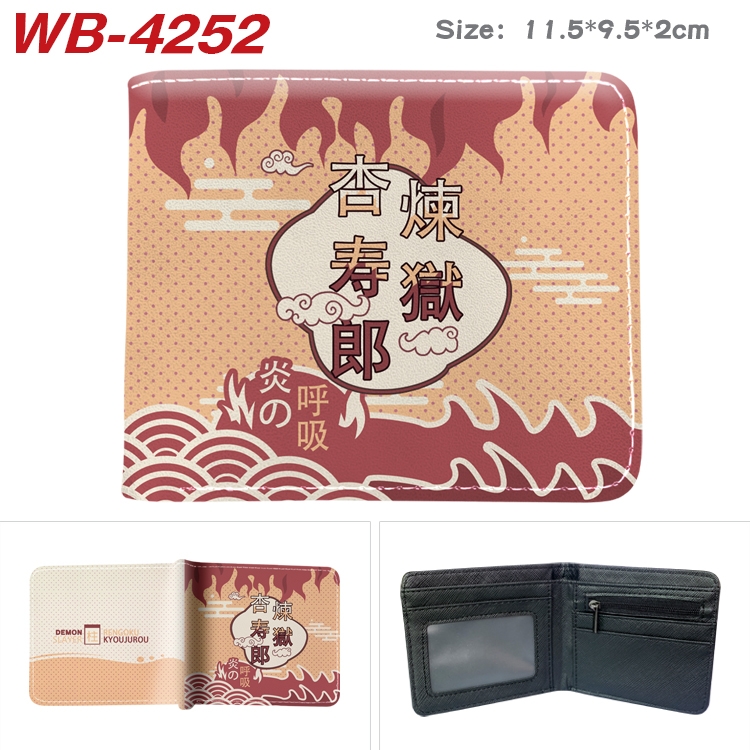 Demon Slayer Kimets Animation color PU leather folding wallet 11.5X9X2CM  WB-4252A