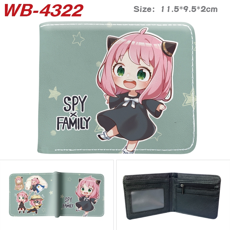 SPY×FAMILY Animation color PU leather folding wallet 11.5X9X2CM WB-4322A