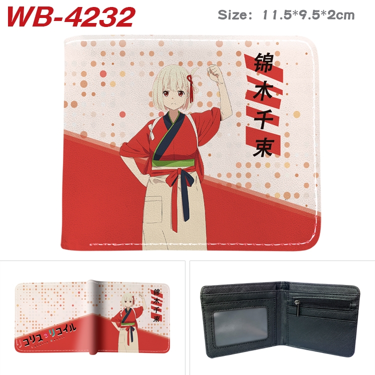 Lycoris Recoil  Animation color PU leather folding wallet 11.5X9X2CM WB-4232A