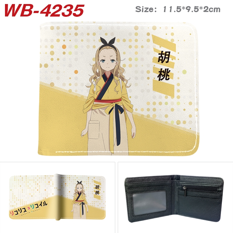 Lycoris Recoil  Animation color PU leather folding wallet 11.5X9X2CM  WB-4235A