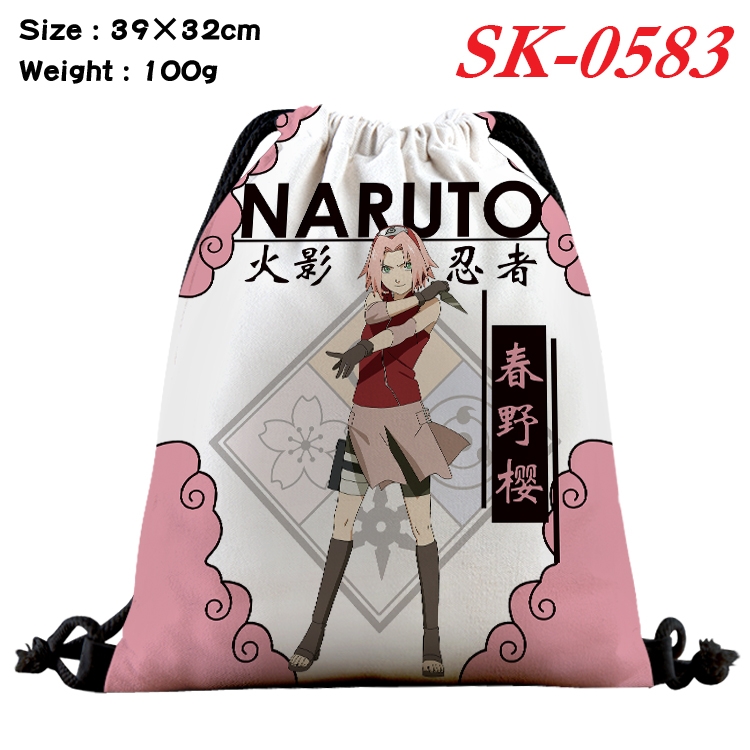 Naruto cartoon Waterproof Nylon Full Color Drawstring Pocket 39x32cm SK-0583A