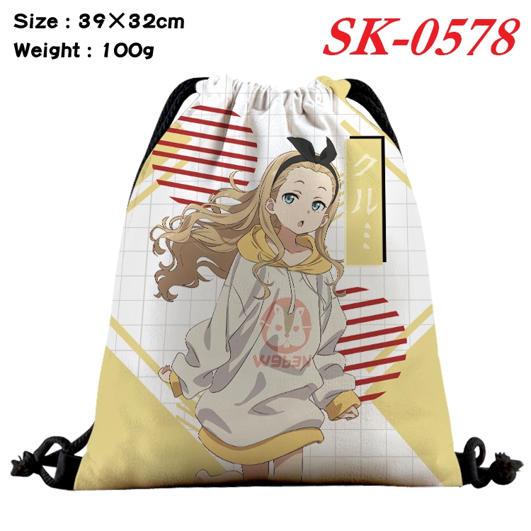 Lycoris Recoil cartoon Waterproof Nylon Full Color Drawstring Pocket 39x32cm SK-0578A