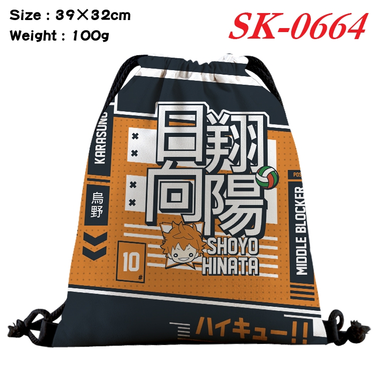 Haikyuu!! Anime perimeter waterproof nylon full color bundle pocket 39x32cm SK-0664A