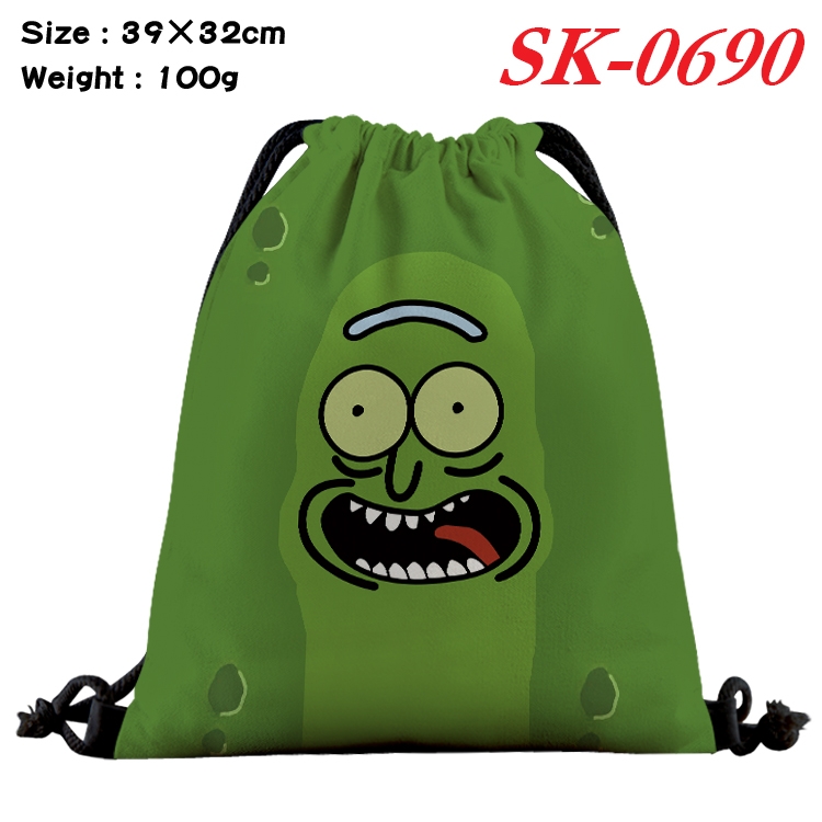 Rick and Morty Anime perimeter waterproof nylon full color bundle pocket 39x32cm SK-0690A